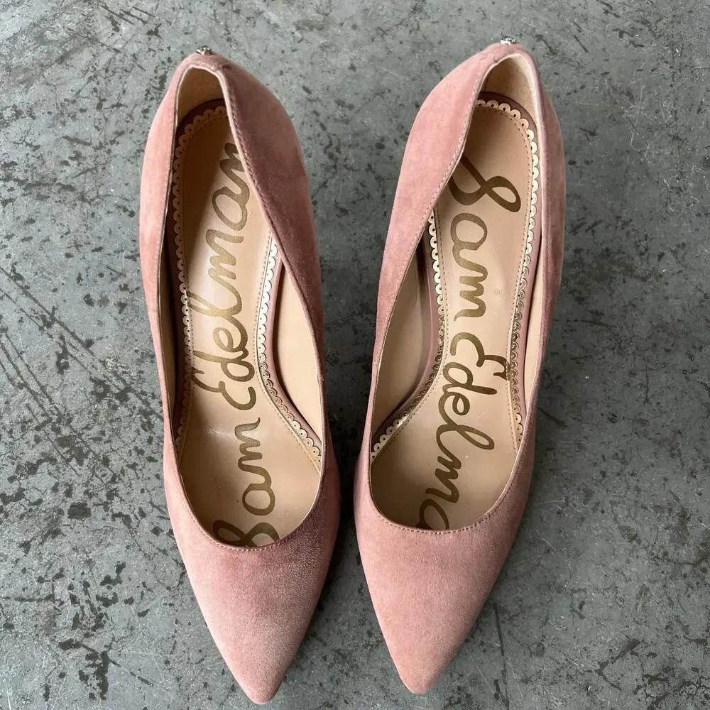 Sam Edelman Hazel Pointed Toe Pump in Mauve Suede - Size 8.5 - Picture 8 of 10